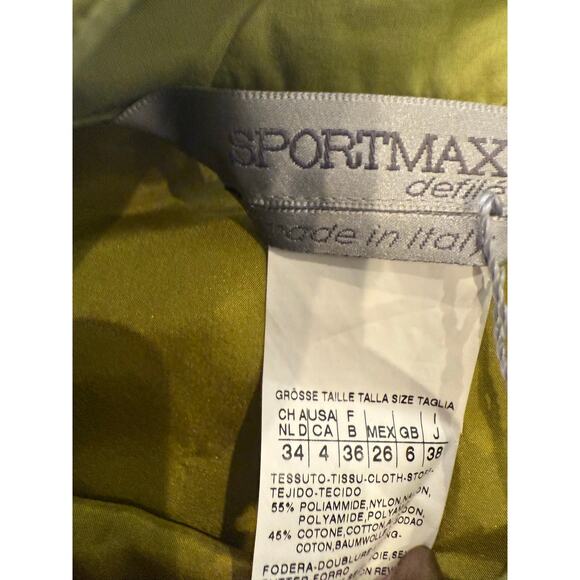 Sportmax Defilé Max Mara $595 Made in Italy Green Pleated Skirt Luxury Size 4 - Picture 4 of 8